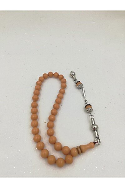 İbrahim Altıntaş مسبحة عنبر كريمية مزينة بشراشيب من الألبكة - قطع كروي بطول ا...