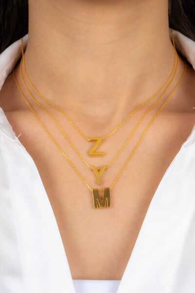 MÜCEVHER SARAYI 22 Ayar Altın 3 Boyutlu Buyuk K Harfi Kolye