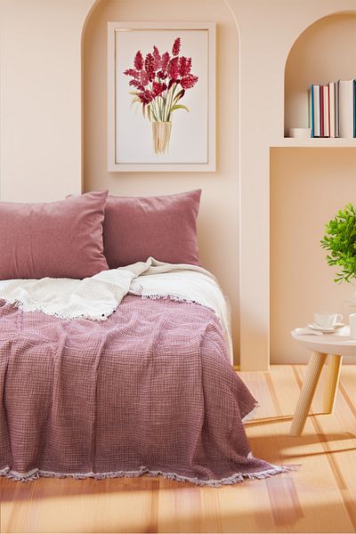 luxtex 4 Layer Muslin Bedspread - Single Blanket, Tv Blanket 160 X 240 cm