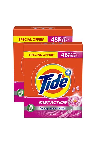Tide Fast action Laundry Detergent Powder with Floral Breeze 2.5 KG Dual Pack