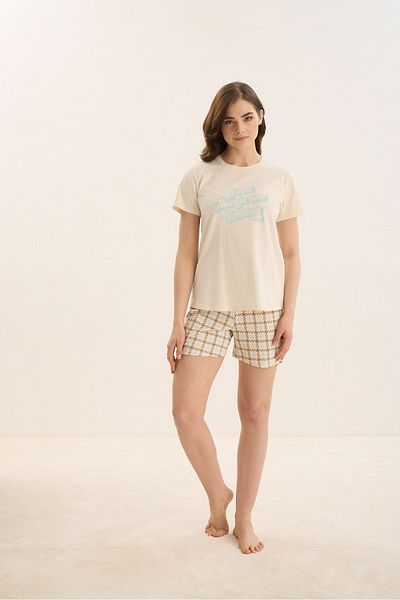 Sevim 15973 Set pantaloni scurți imprimați model