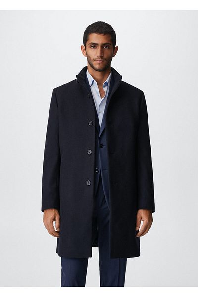 MANGO Man Marineblauer Herrenmantel37924001