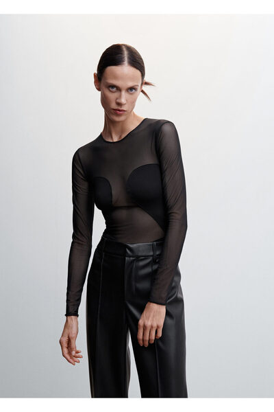 MANGO Woman Μαύρο γυναικείο κορμάκι37099090