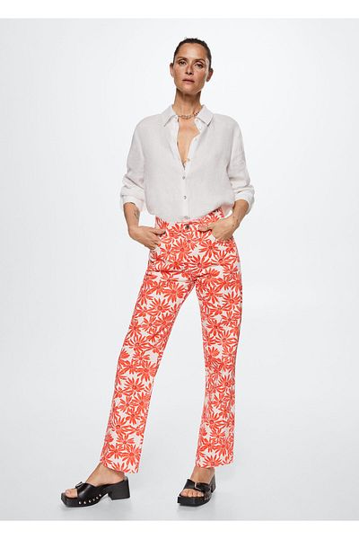 MANGO Woman Women's Red Pants - 37031308