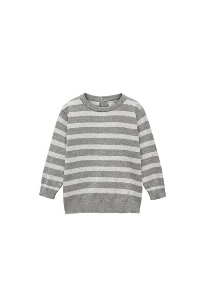 MANGO Kids Grauer Baby-Jungen-Pullover 57033799