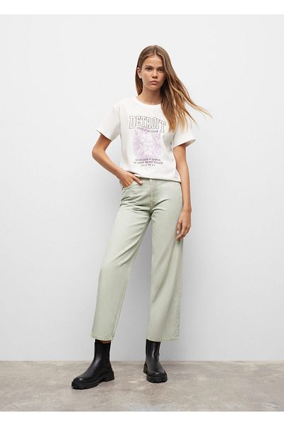 MANGO Kids Κοριτσίστικο εκρού T-Shirt