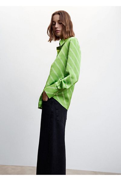 MANGO Woman Cămașă de damă verde Apple -47043254