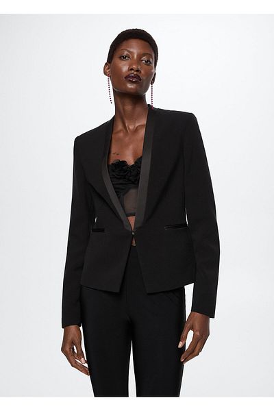 MANGO Woman Black Women's Blazer Jacket37029806
