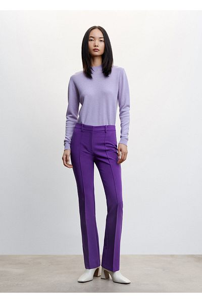 MANGO Woman Pantaloni de damă violet 37088629
