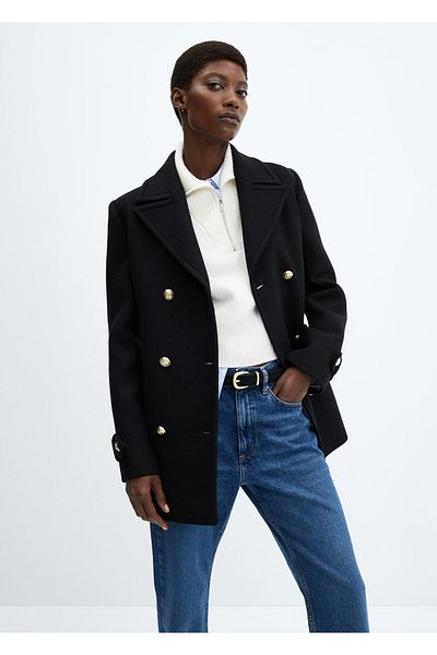 MANGO Women's Black Coat57096029