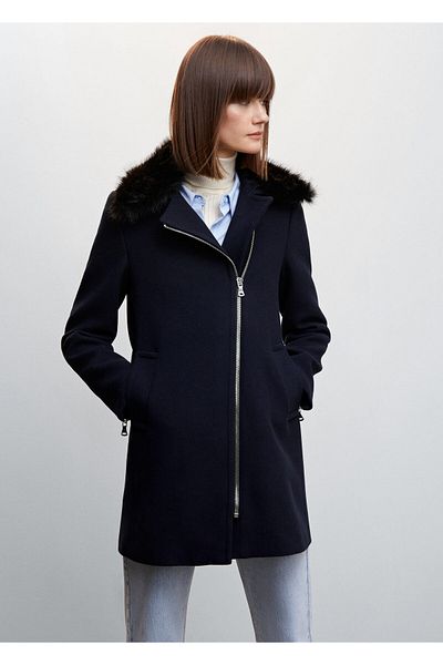 MANGO Woman Navy Blue Women's Coat47010442
