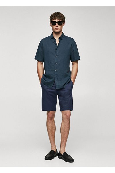 MANGO Man Marineblaue Shorts für Herren57040568
