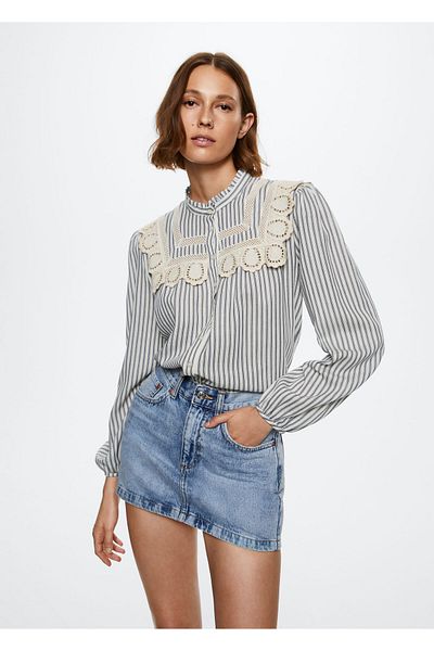 MANGO Woman Women's Blue Blouse - 37033854