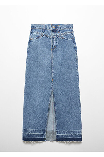 MANGO Woman Orta Denim Rengi Kadın Etek 57041177