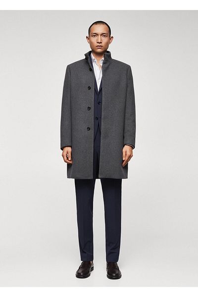 MANGO Man Grauer Herrenmantel 47100129