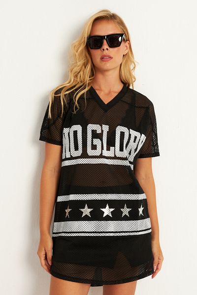 Cool & Sexy Black Mini Printed Women's Dress - TH1112