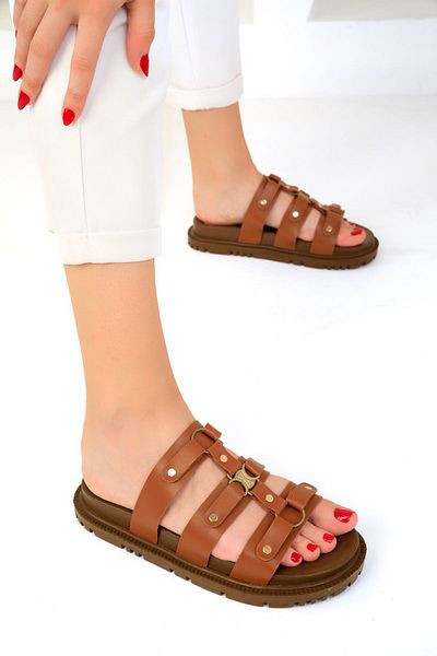SOHO Tan Women's Slippers - 19285 Model