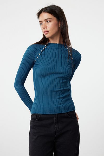 Trendyol Collection Pulover de tricotaje detaliat pentru fereastră benzină - Decupat accesoriu TWOAW24KZ00225
