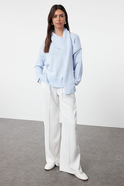 Trendyol Collection Schal Blau Strickpullover - TWOAW25KZ00067