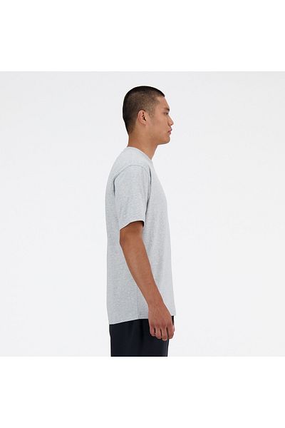 New Balance Sport Essentials Aathletic šedé bavlněné tričko - S/S Top