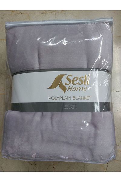 Sesli SOUNDY HOME POLYPLAIN BLANKET BATTAL SIZE SOLID COLOR BLANKET - LIGHT GRAY