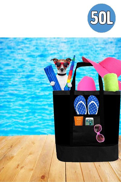 Alfagrup Al&fa Group Black Violet Zippered 50 Liter Hot Cold Protection Beach Picnic Camping Beach Bag
