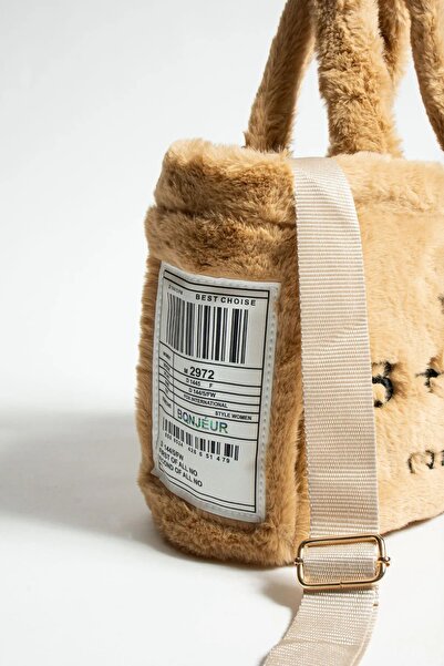 BLOGYANNİS Kadın Siyah Peluş The Tote Bag Çapraz Ayarlanabilir Askılı El ve O...