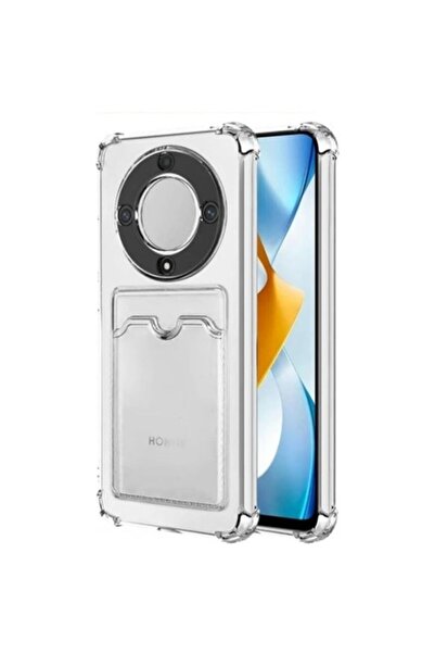 KVY Huawei Honor X9a Kamera Korumalı Kartlıklı Setra Şeffaf Silikon Kılıf