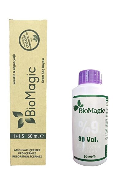 BIOMAGIC Amonyaksız Krem Saç Boyası 60 ml 9.11 - Yoğun Küllü Sarı + Oksidan 9...