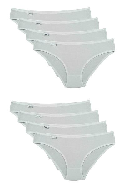 Bluence Slip alb din bumbac Lycra cu talie joasă 8 buc