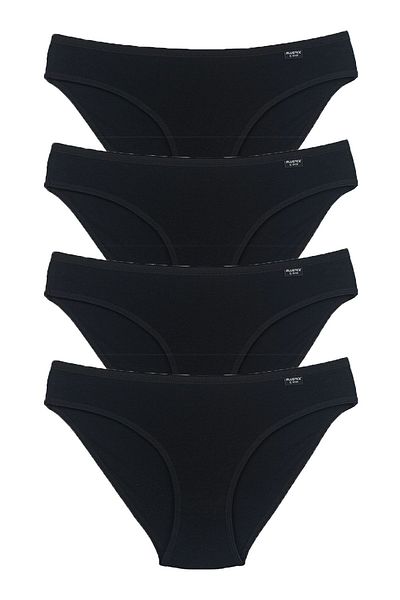 Bluence Γυναικεία Μαύρα Lycra Slip Panties 4 Συσκευασία