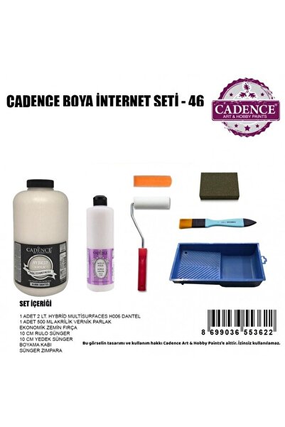 Cadence Boya Cadence 2 Litre Dantel Boya 500ml Mat Vernik Set