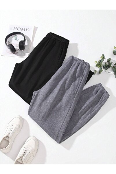 coolart Thick Winter Smoke-Black 2-Piece Sweatpants