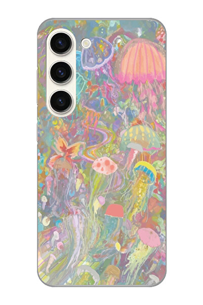 SUPER FRAME Samsung Galaxy S23 Uyumlu Deniz Anası Tasarımlı Şeffaf Telefon Kı...
