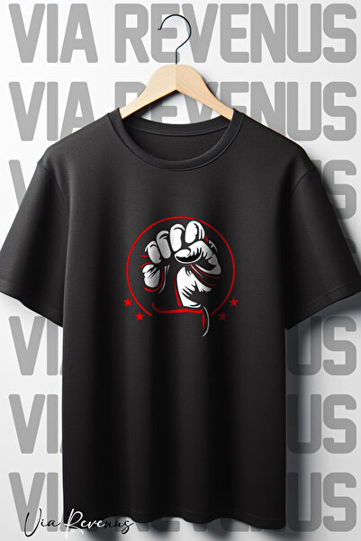 Vordevia Crni Oversize kroj borac Štampano T-shirt