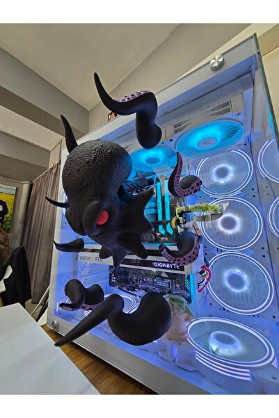 Dekorasyonart 3D MODERN AHTAPOT DUVAR ASKILIĞI, KULAKLIK STANDI