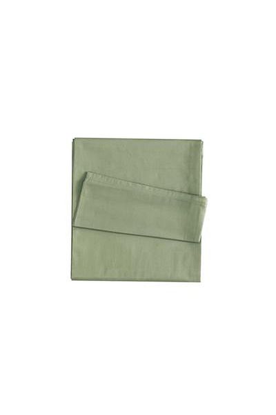 Linens ملاءة سرير مطاطية مفردة من الساتان القطني باللون الأخضر الداكن - مزيج وتطابق
