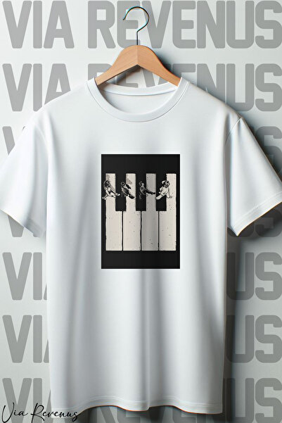 Vordevia Bela Oversize kroj T-shirt - The Beatles Štampano