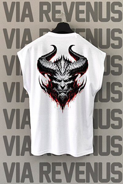 Vordevia Bela majica "White Devil Back Štampano" - bez rukava