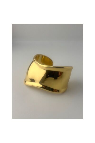 Genel Markalar Gold Moda Kalın Kıvrımlı Pinterest Std Beden Çelik Kelepçe Bil...