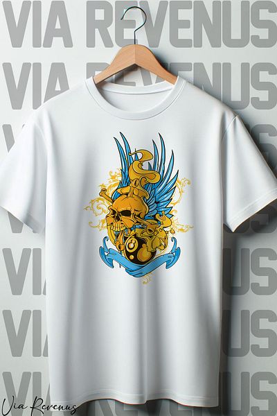 Vordevia Λευκό μπλουζάκι Oversize - Κρανίο με στάμπα