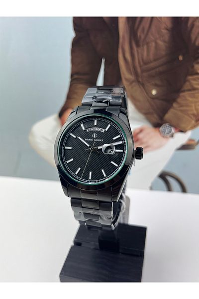 DAVID GUNER Men's Wristwatch - Black Groom Model, Waterproof, 2 Years Warranty