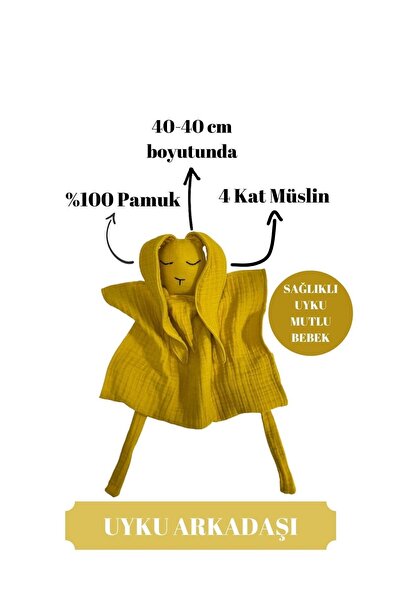Colors Of Emerald Müslin Bebek Uyku Arkadaşı Tavşan Colorsofemerald