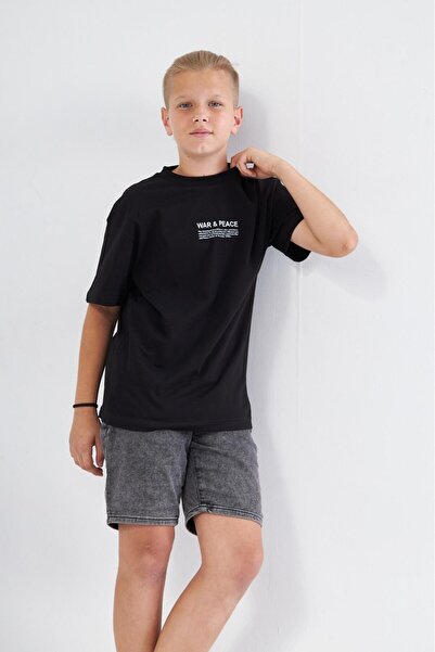 GIA - ART Tricou negru pentru copii cu design Pablo Picasso scris Război și pace