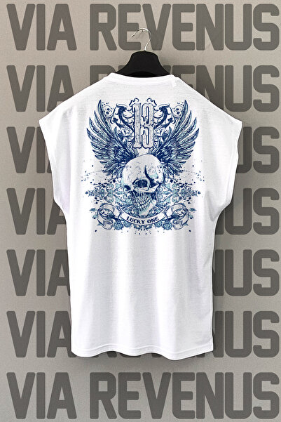 Vordevia Bela sportska majica Lucky One - Leđa Štampano , Bez rukava