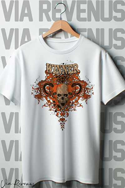 Vordevia Bela Oversize kroj T-shirt - Pobjednička lobanja Štampano