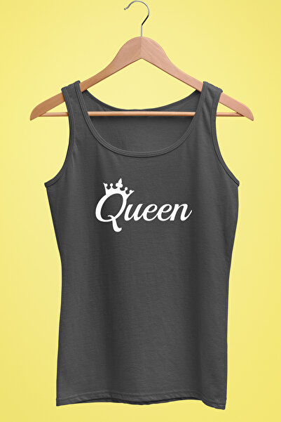 Raf Coll Ženska majica sa tankim brezdeljima, dizajn kraljice, Digitalna štam...