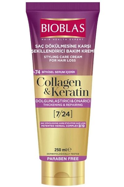 Bioblas Anti-Hair Loss Styling Care Cream 250 ml Collagen - Keratin