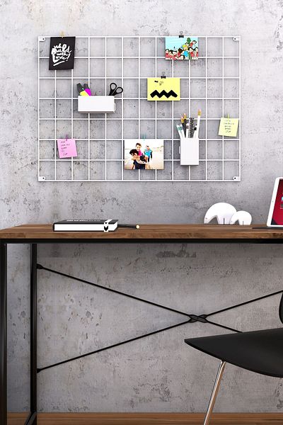 Catchme White Metal Photo Hanger - 50X70, 2 Mini Pegs and 4 Mounting Nails as a Gift