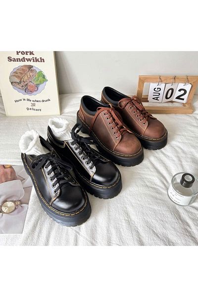 DEEFWEAR Black Patent Leather Harajuku Style Lolita Shoes